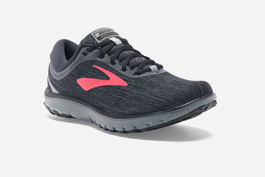 Brooks Pureflow 7 Road Running Shoes Womens - Black/Pink - AIXYT-8621